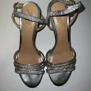 Silver Strappy Heels
